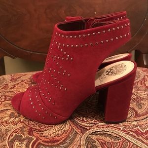 Vince Camino Suede peep toe booties